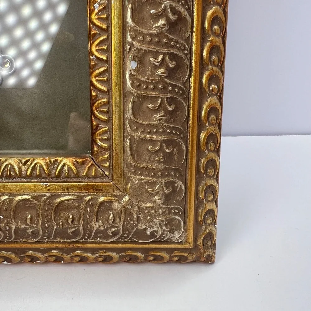 Belinda Miley Framed Cross Gold Ornate 2006 Shadow Box 10x8
